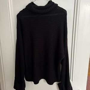 Black flowly turtleneck